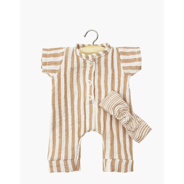 Babies – Tutina Lili con fascietta a righe beige