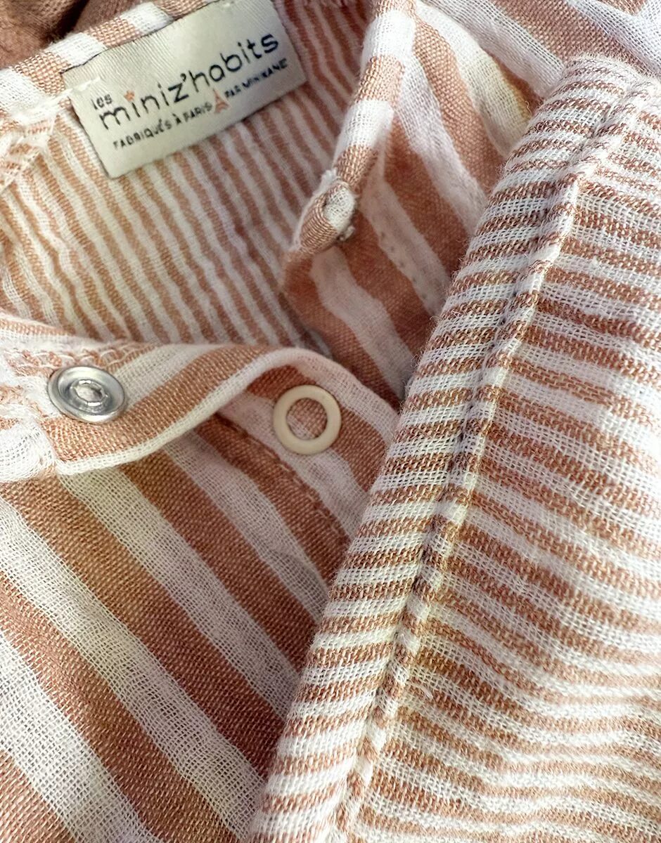 Babies – Tutina Lili con fascietta a righe beige