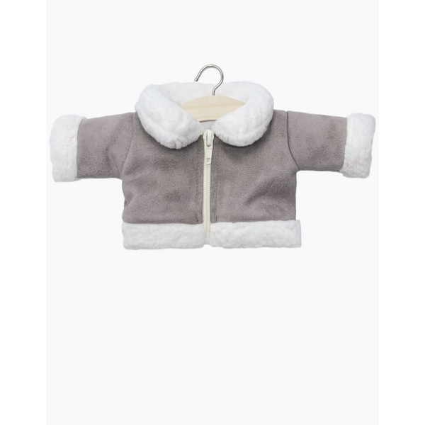 Giacca Margaret in finto camoscio color tortora