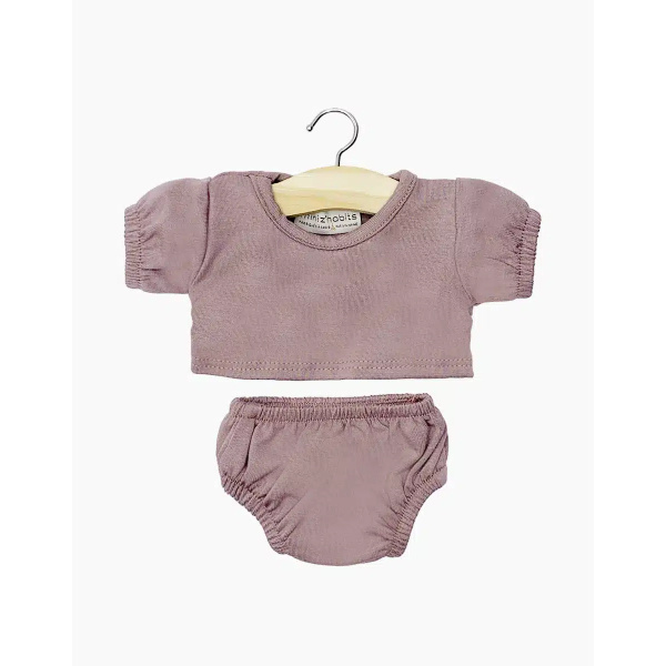 Les P’tits Basics – Completo t-shirt e slip Charlotte in jersey orchidea