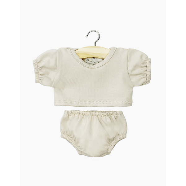 Les P’tits Basics – Completo t-shirt e slip Charlotte in jersey lino