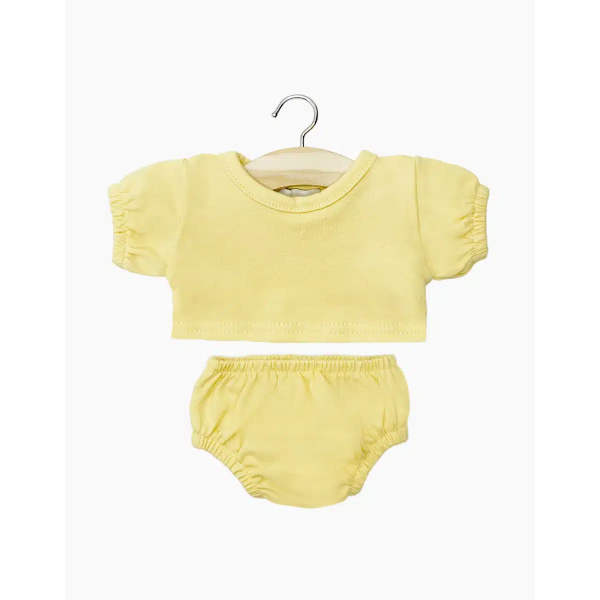 Les P’tits Basics – Completo t-shirt e slip Charlotte in jersey vanille
