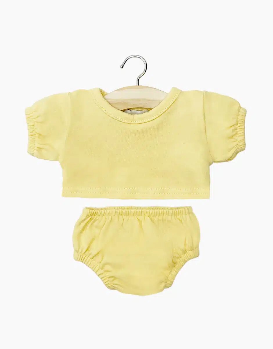 Les P’tits Basics – Completo t-shirt e slip Charlotte in jersey vanille
