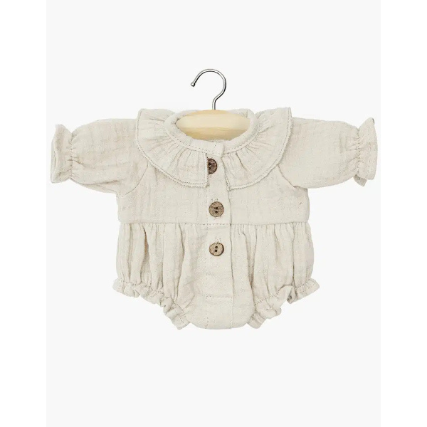 Pagliaccetto Léonore in garza di cotone beige
