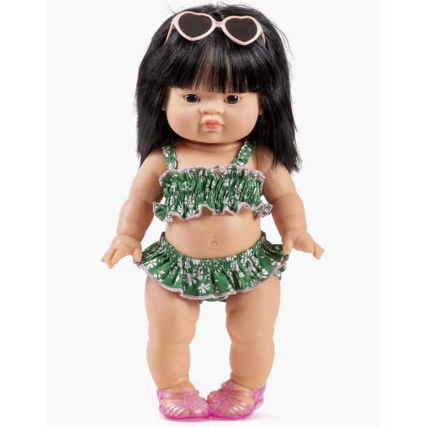 Costume da bagno 2 pezzi in cotone verde Liberty