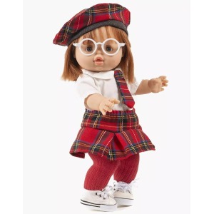 Completo Kate con blusa, gonna e cravatta in tartan