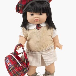 Completo Kate con gonna in velluto beige e camicia