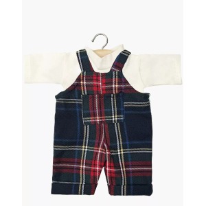 Completo con tuta scozzese tartan blu