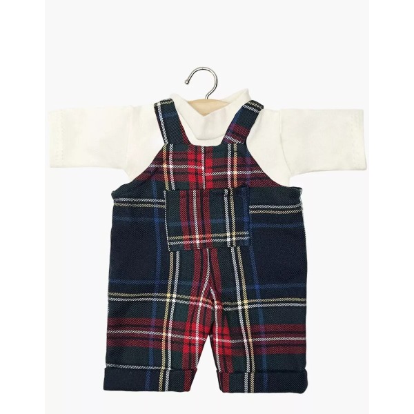 Completo con tuta scozzese tartan blu