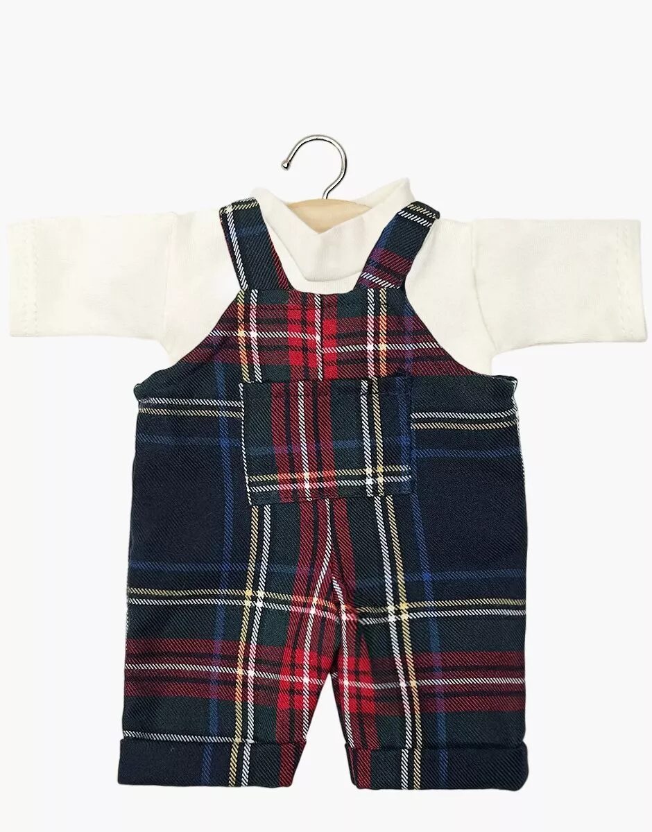 Completo con tuta scozzese tartan blu