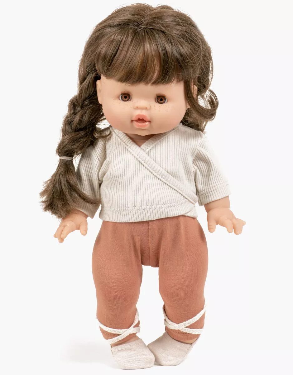 Completo in maglia di lino a coste e leggings con zucchero di canna