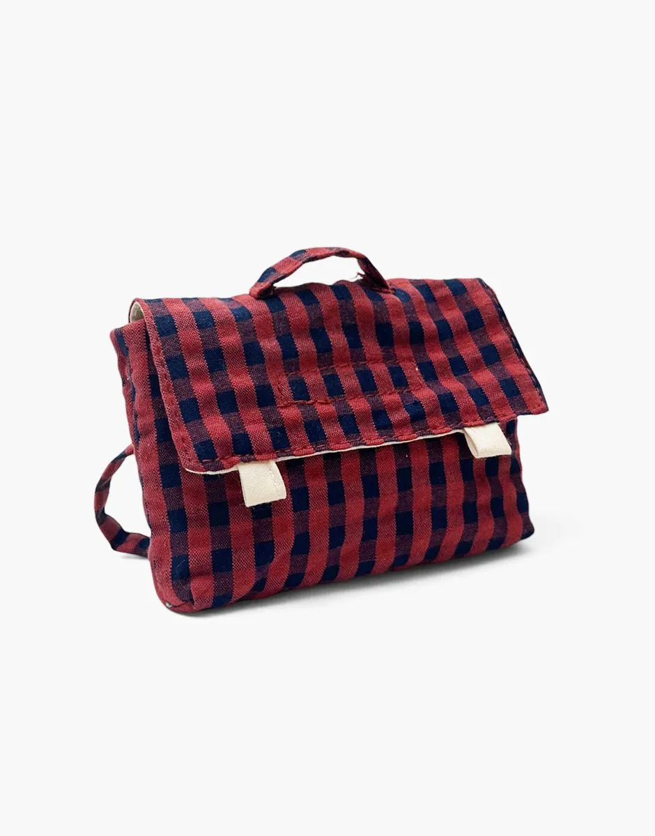 Cartella Vintage Swan Vichy Marine/Brique