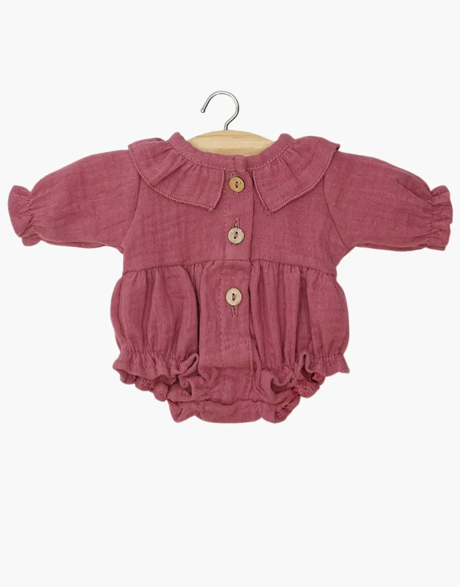 Pagliaccetto Léonore in Garza di Cotone Framboise