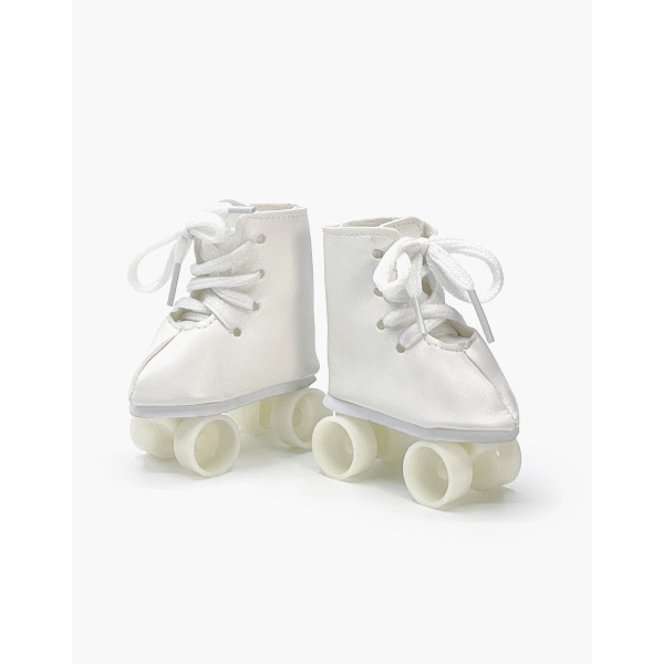 Pattini a rotelle in similpelle bianca