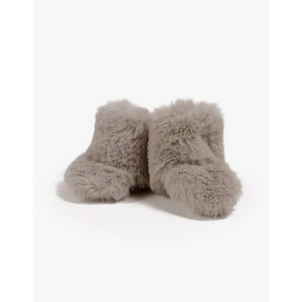 Stivali in finta pelliccia taupe