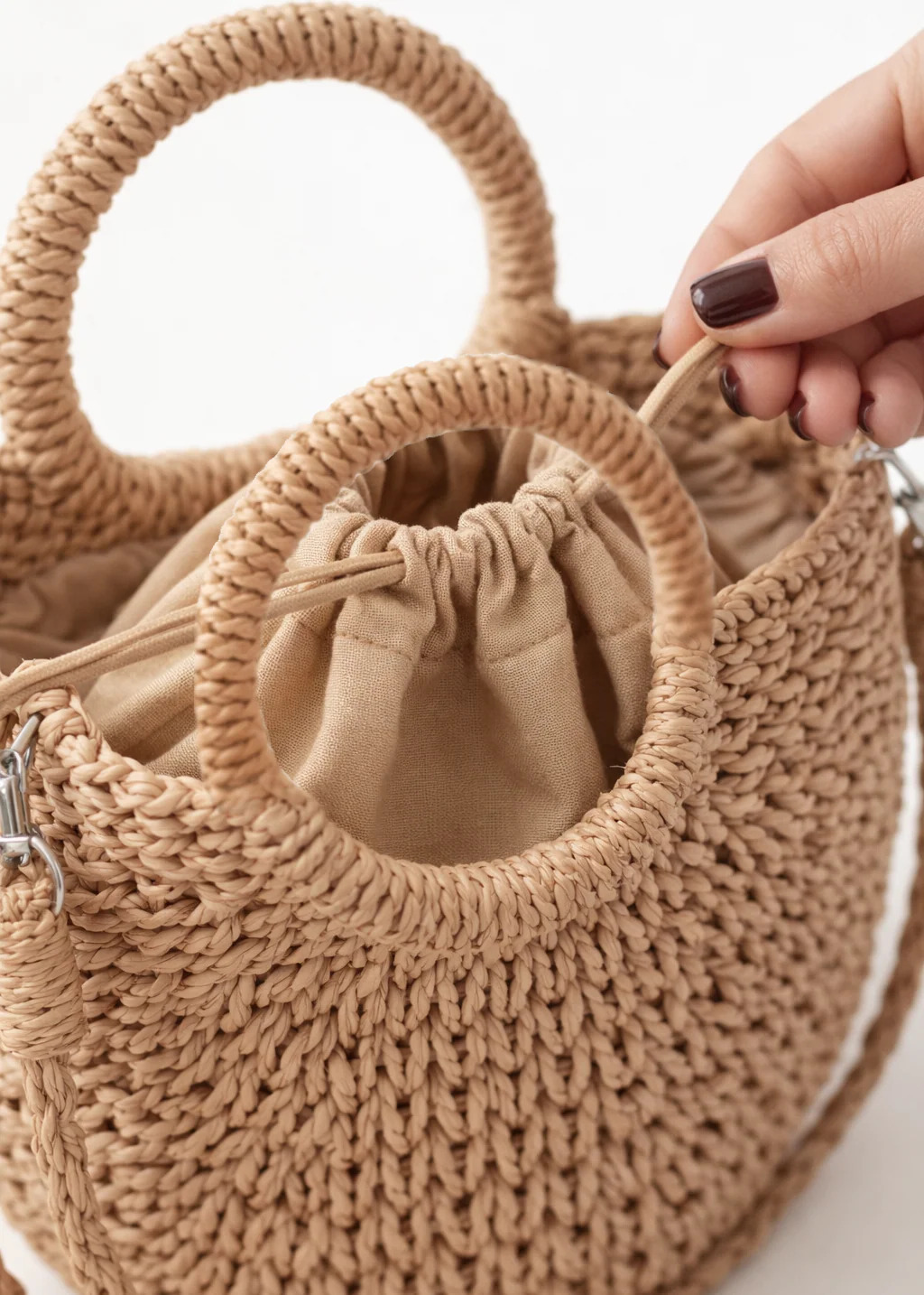 C---mrs ertha---1610NEUTRAL DOTS_1_P.JPG Mini borsa in paglia