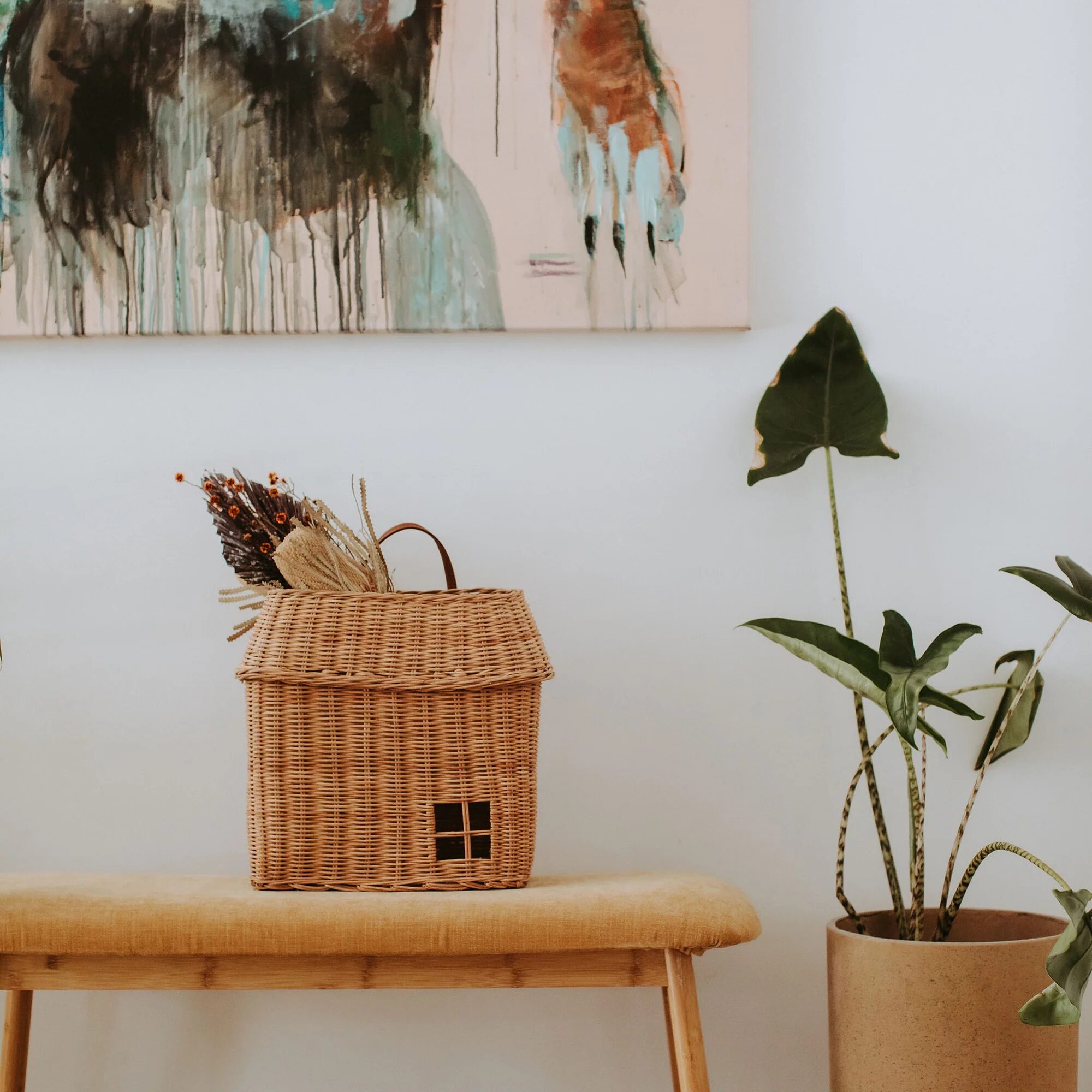 RATTAN HANGING HUTCH