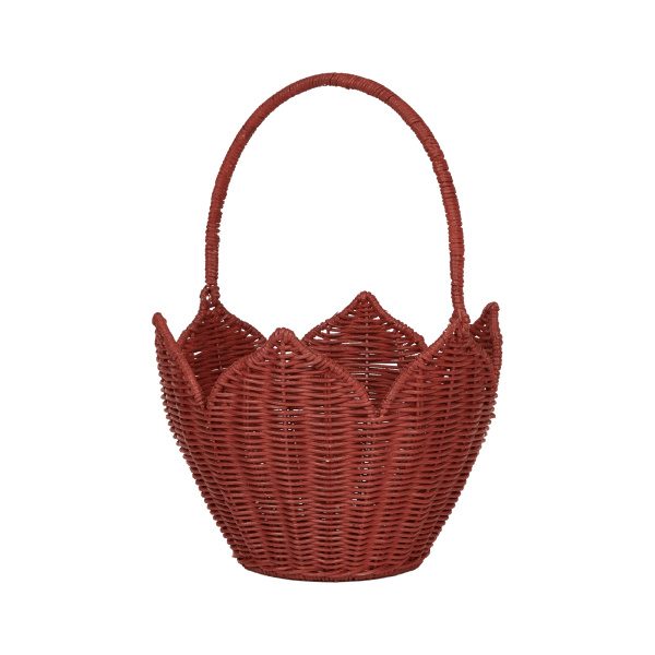 Rattan Poinsettia Carry Basket