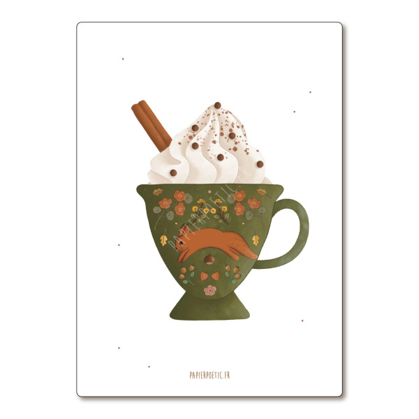 Cartolina di auguri “Tazza scoiattolo”