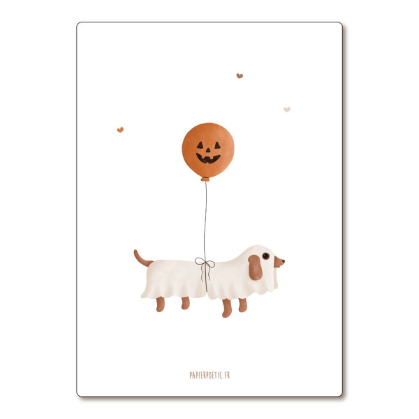 Cartolina di auguri “Bassotto fantasma”