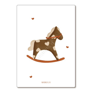 C Papier Poetic CAVALLO DI LEGNOCARD.JPG Cartolina di auguri “Cavallo a dondolo”