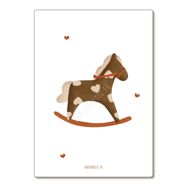 Cartolina di auguri “Cavallo a dondolo”