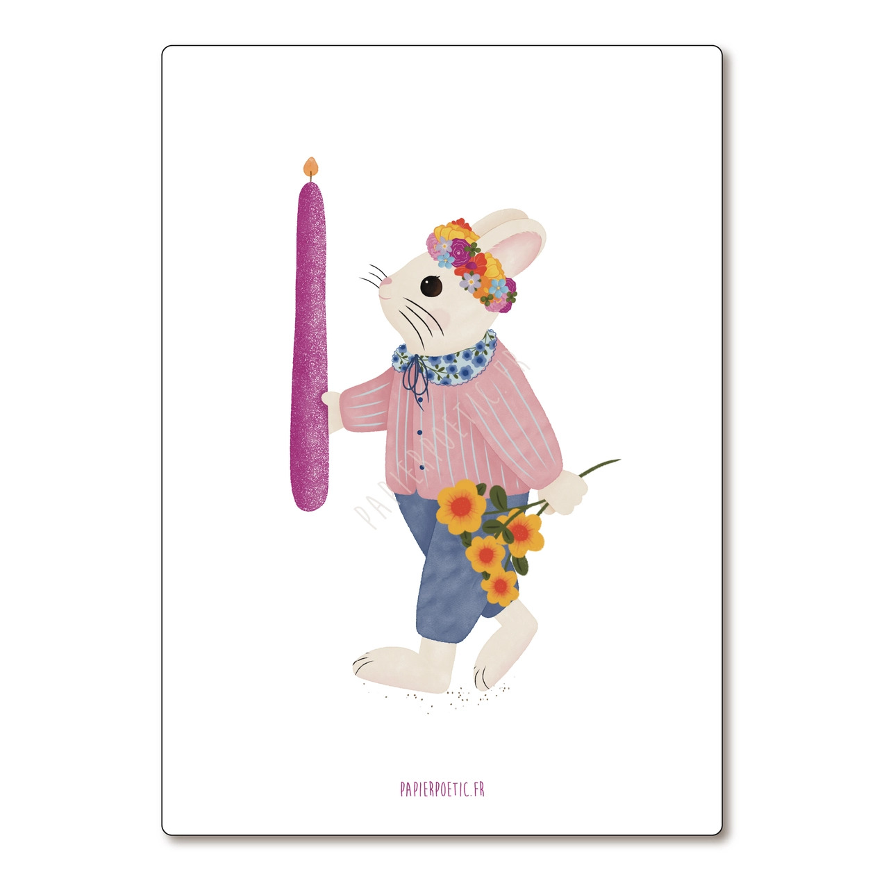 C Papier Poetic CONIGLIETTO FESTOSOCARD.JPG Cartolina di auguri “Coniglietto festoso”