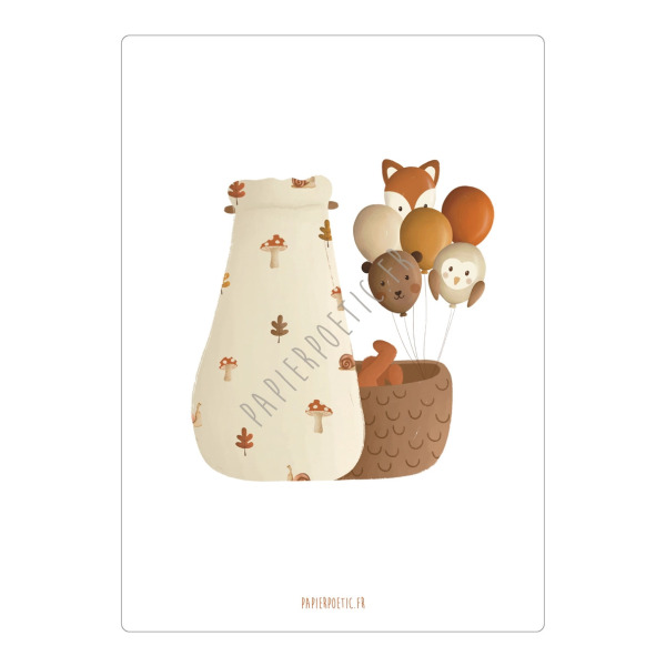 Cartolina di auguri “Cradle Balloons Animals”
