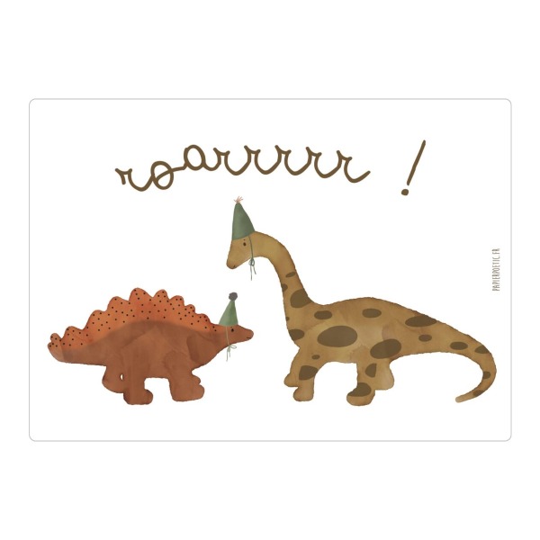 Cartolina di auguri “Dinosauri in festa”