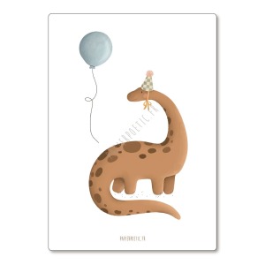 Cartolina di auguri “Dino in festa”