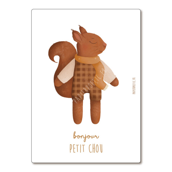 Cartolina di auguri “Doudou Scoiattolo”