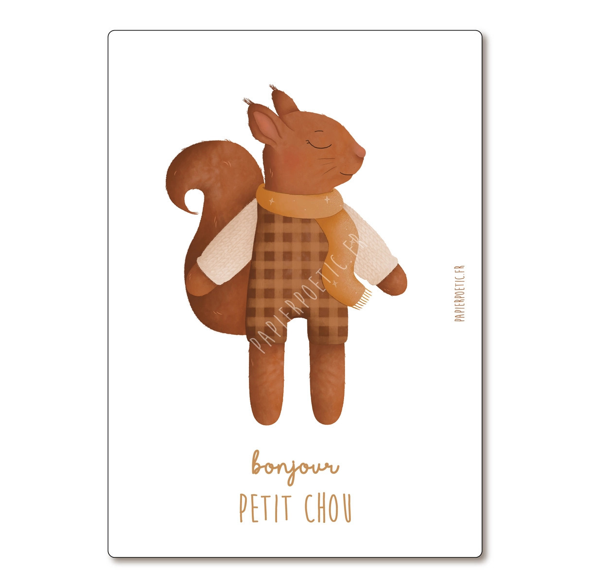 Cartolina di auguri “Doudou Scoiattolo”