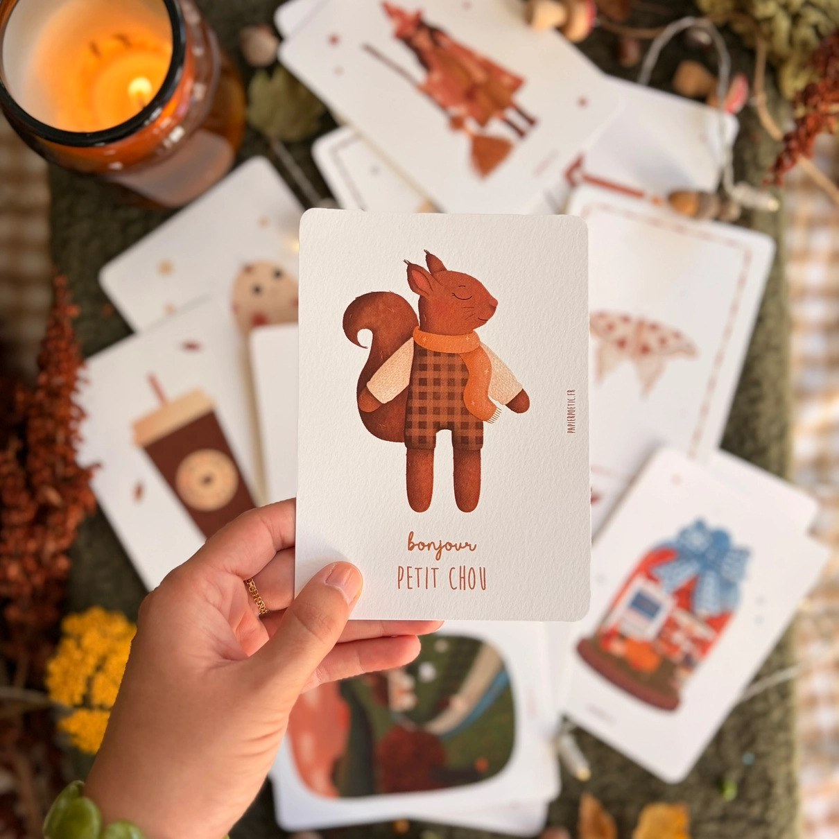 Cartolina di auguri “Doudou Scoiattolo”