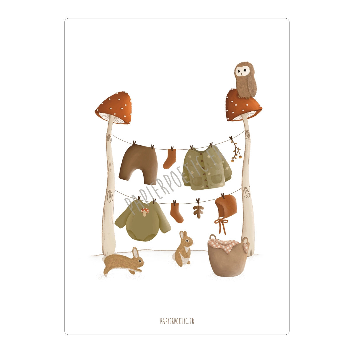 Cartolina di auguri “Linen in the Forest”