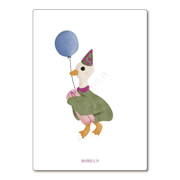 Cartolina di auguri “Papera festiva”