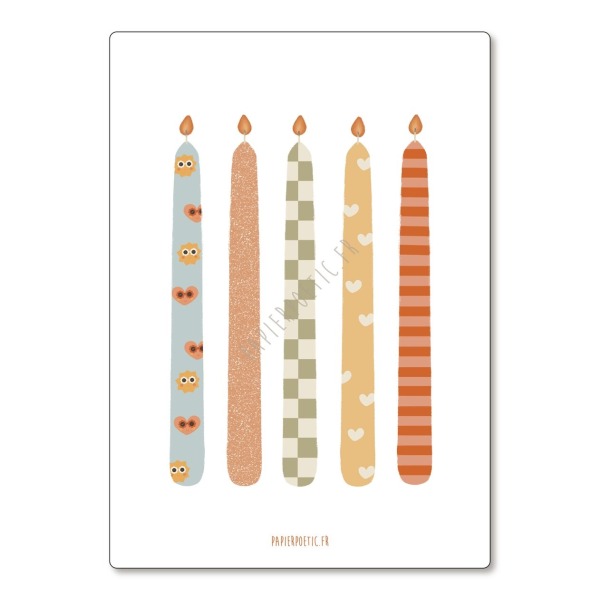 Cartolina di auguri “Candele soleggiate”
