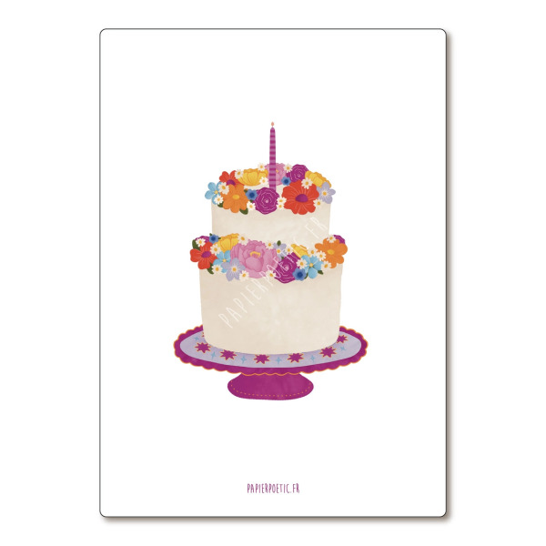 Cartolina di auguri “Torta fiorita”