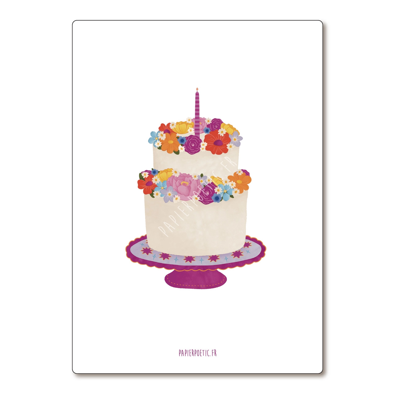 Cartolina di auguri “Torta fiorita”