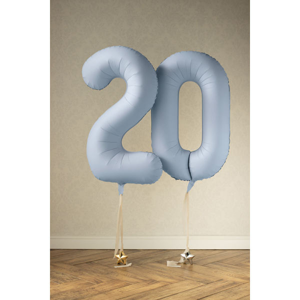 Palloncino Numero Azzurro Chiaro Opaco