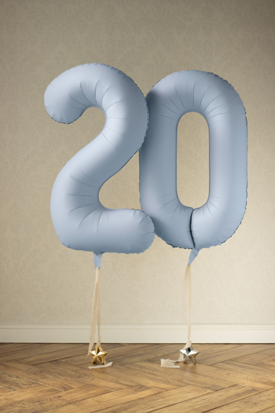 Palloncino Numero Azzurro Chiaro Opaco
