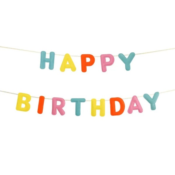 Ghirlanda Happy Birthday in feltro