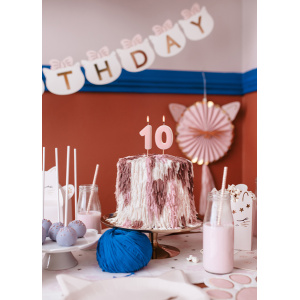 Candelina di compleanno rosa chiaro