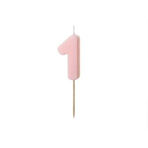 Candelina di compleanno rosa chiaro