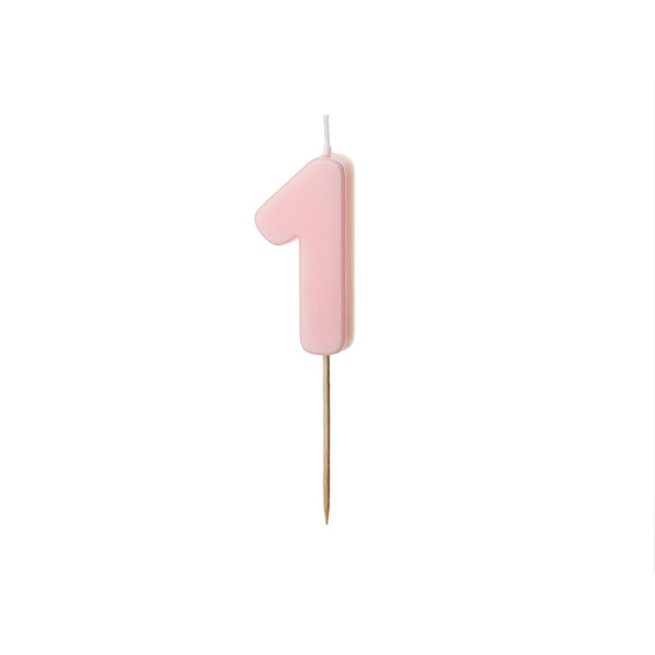 Candelina di compleanno rosa chiaro