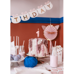 Candelina di compleanno rosa chiaro