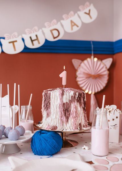 Candelina di compleanno rosa chiaro