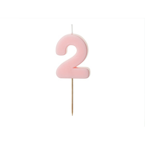 Candelina di compleanno rosa chiaro