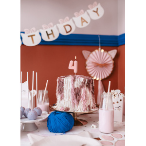Candelina di compleanno rosa chiaro