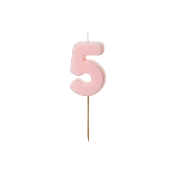 Candelina di compleanno rosa chiaro