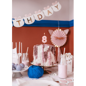 Candelina di compleanno rosa chiaro